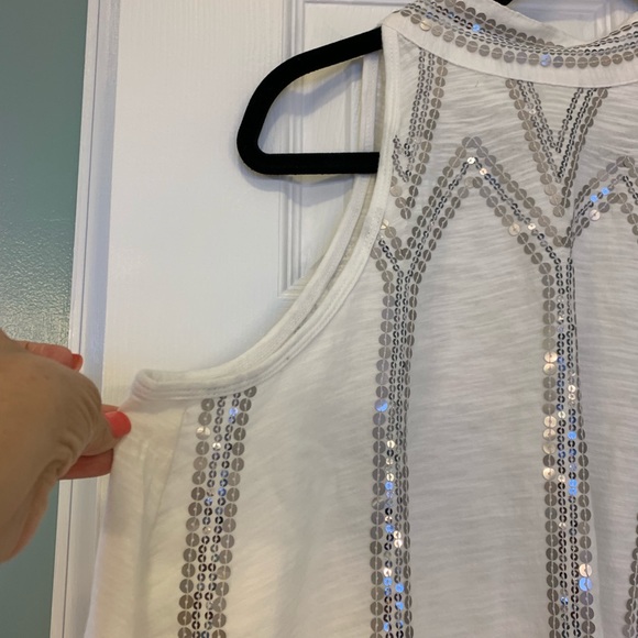 Free People white sequined top - Picture 3 of 7